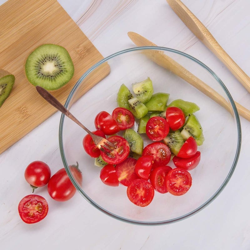 FOYO 5 Inch Glass Mixing Bowls Set  Round Small Glass Salad Bowls for Kitchen Set of 3 - Image 4