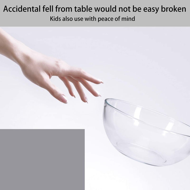 FOYO 5 Inch Glass Mixing Bowls Set  Round Small Glass Salad Bowls for Kitchen Set of 3 - Image 2