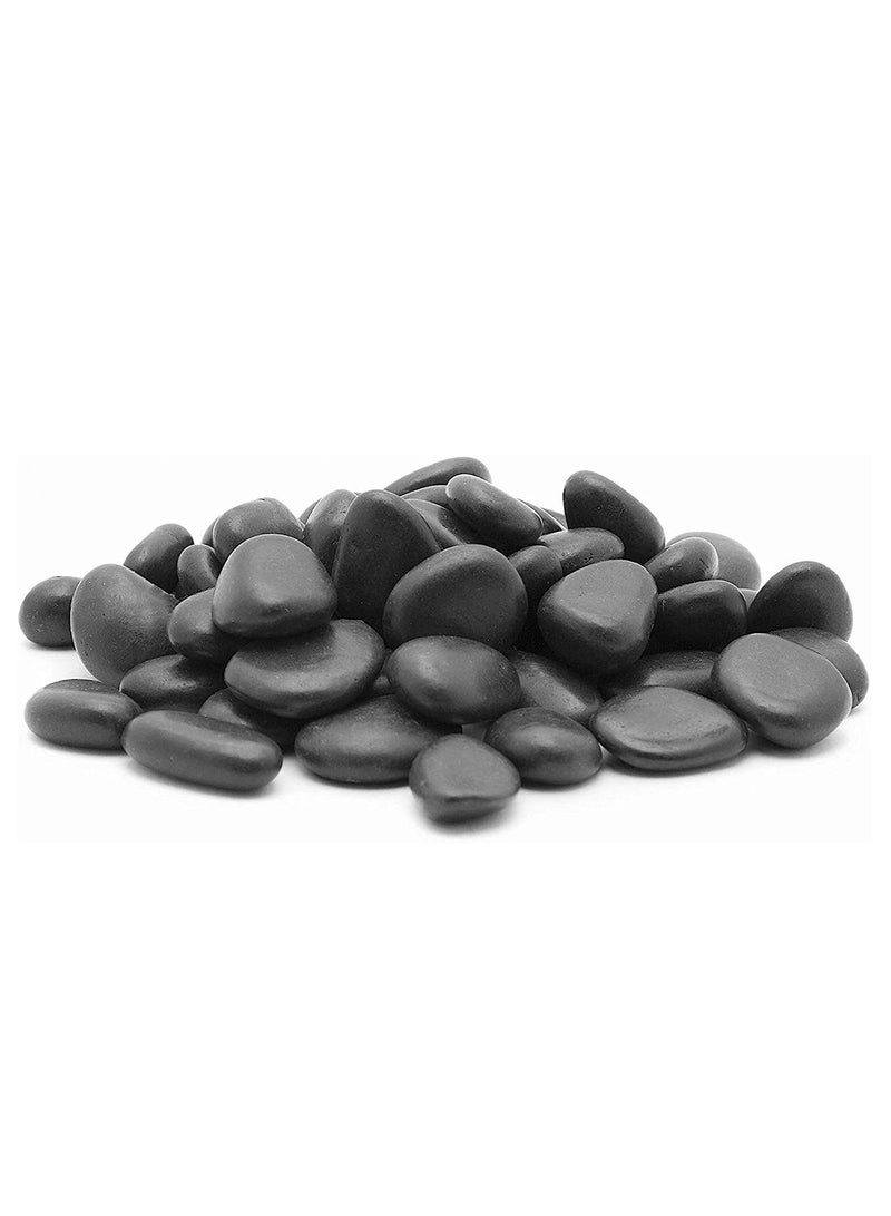 vsell24 1-2 cm Black Decorative Pebbles River Rock Large Black Light Polished Stones For Glassware, Vases, Outdoor Garden, Lawn Aquariums - Image 1