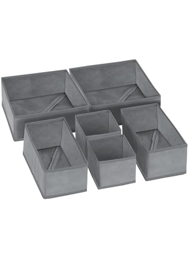 TRASSLE Set of 6 Foldable Clothes Drawer Organizers, Fabric Closet Dresser Drawers Organizers Dividers,Clothing Storage Organizers Box for Underwear, Bras, Lingerie, Panties, Socks,shirt  - Image 2