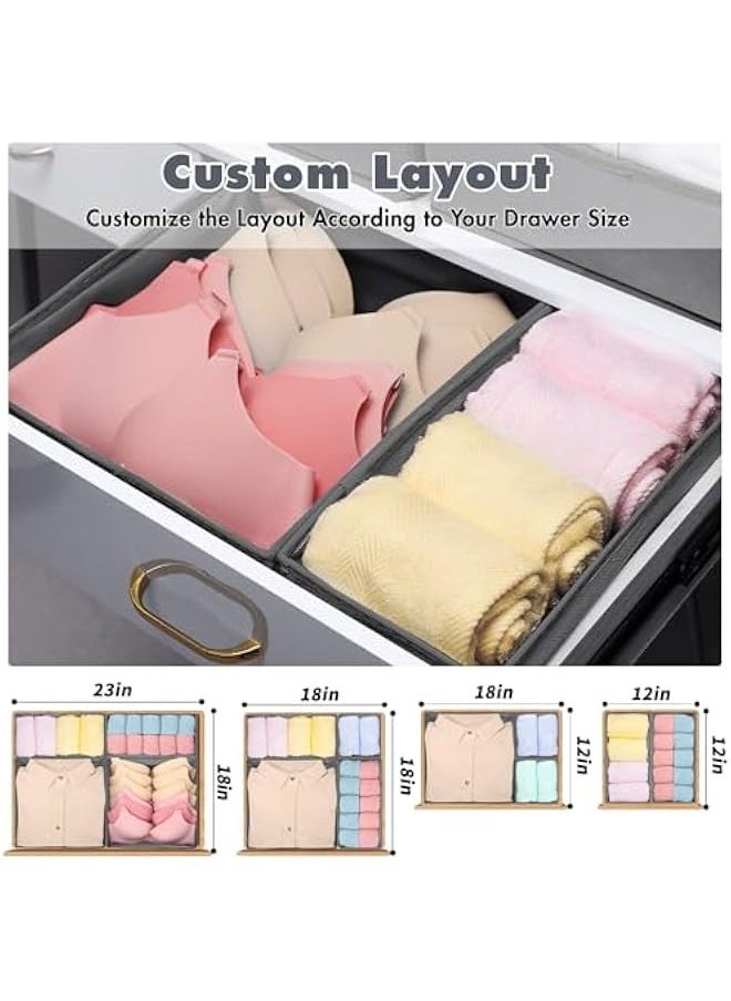 TRASSLE Set of 6 Foldable Clothes Drawer Organizers, Fabric Closet Dresser Drawers Organizers Dividers,Clothing Storage Organizers Box for Underwear, Bras, Lingerie, Panties, Socks,shirt  - Image 4