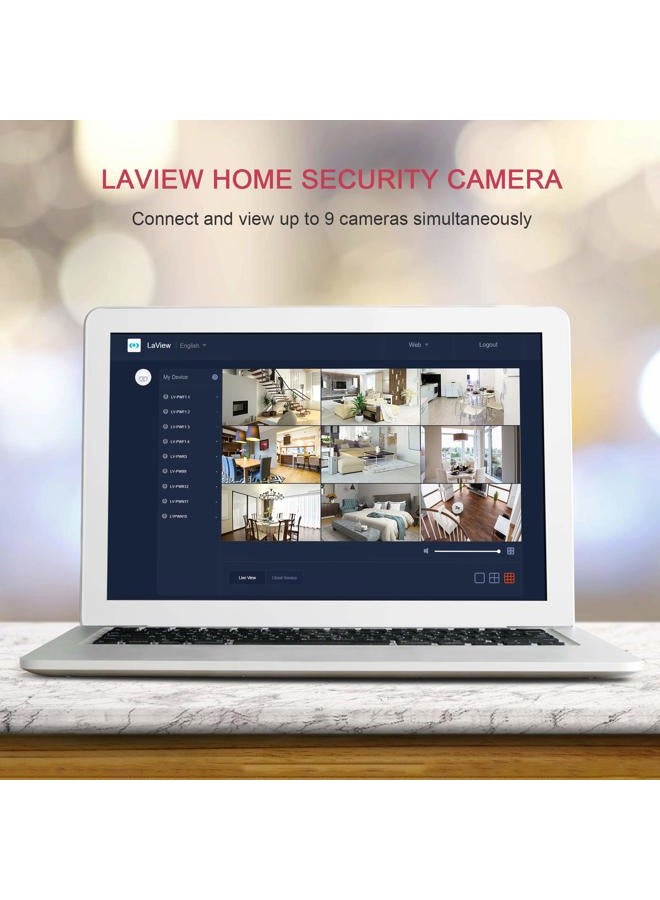 LaView كاميرات أمنية 4 قطع، كاميرا أمنية داخلية 1080P، كاميرات واي فاي سلكية للحيوانات الأليفة، كشف الحركة، صوت ثنائي الاتجاه، رؤية ليلية، تطبيق الهاتف، تعمل مع أليكسا، iOS و Android والوصول عبر الويب - Image 2