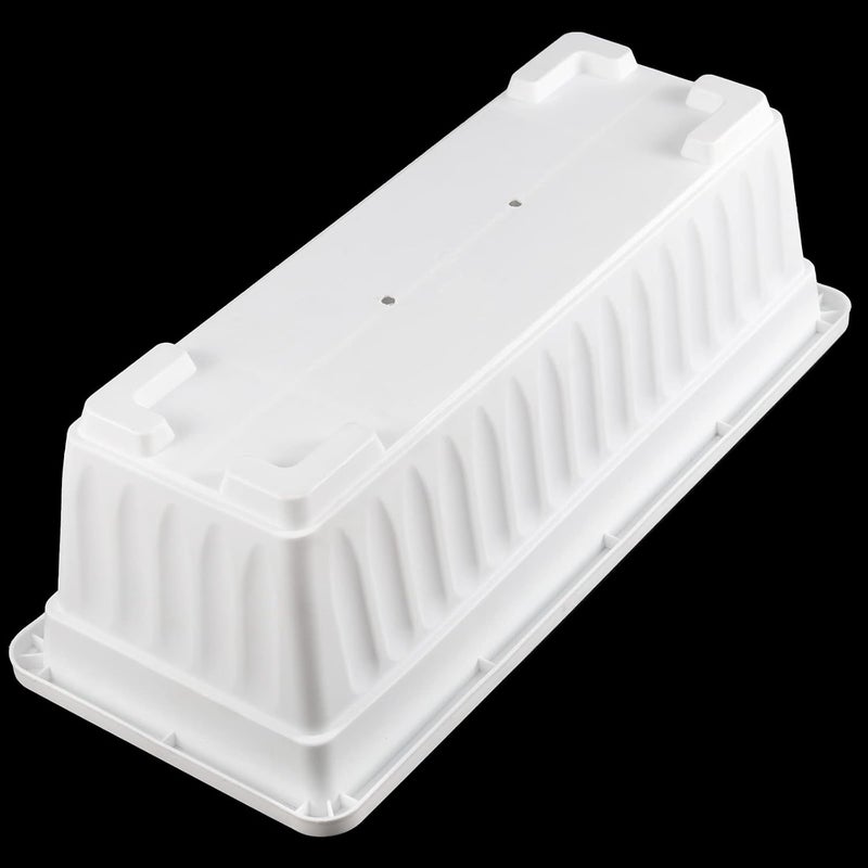 HAKZEON 6 Pack 17 Inches Plastic Flower Box Planters with Trays, Countryside Flower Window Boxes with 30 Plant Labels, White Rectangular Vegetable Planters for Windowsill, Porch, Balcony, Garden - Image 5