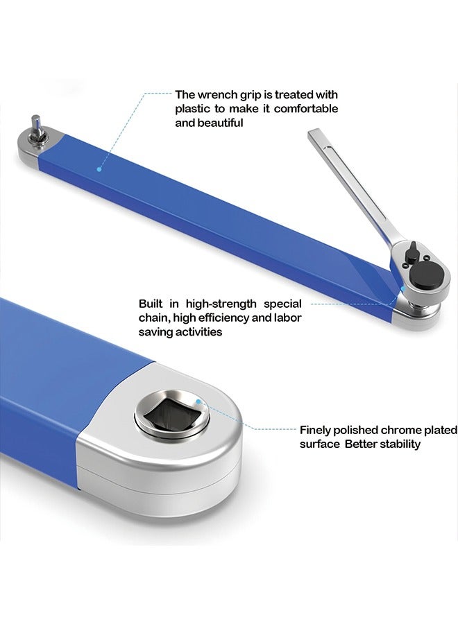مفتاح ربط الأوفست، مجموعة مفاتيح تمديد الأوفست الجاهزة للصدمات مقاس 15 بوصة، مع مقبس محرك محولات مربعة 1/2 بوصة و1/4 بوصة و3/8 بوصة، ومفتاح ربط بسقاطة تمديد للأماكن الصغيرة - Image 2