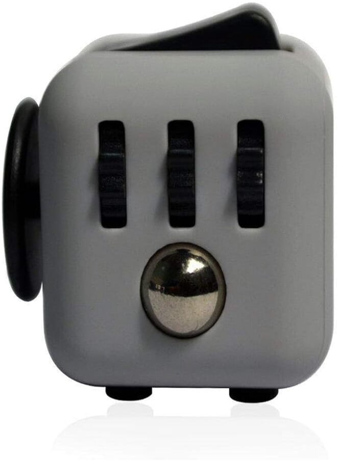 Fidget toys Cube for Fidgeters,Stress Relief Anxiety Attention Desk Toy for Adult and Children,black and gray 