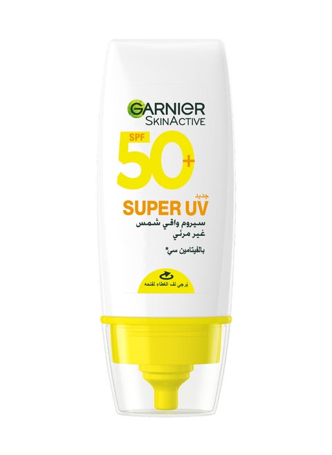 SkinActive Super UV Invisible Serum Sunscreen 30ML, SPF 50, PA++++, UVA and UVB Very High Protection, No White Cast, LightWeight, Non-Comedogenic