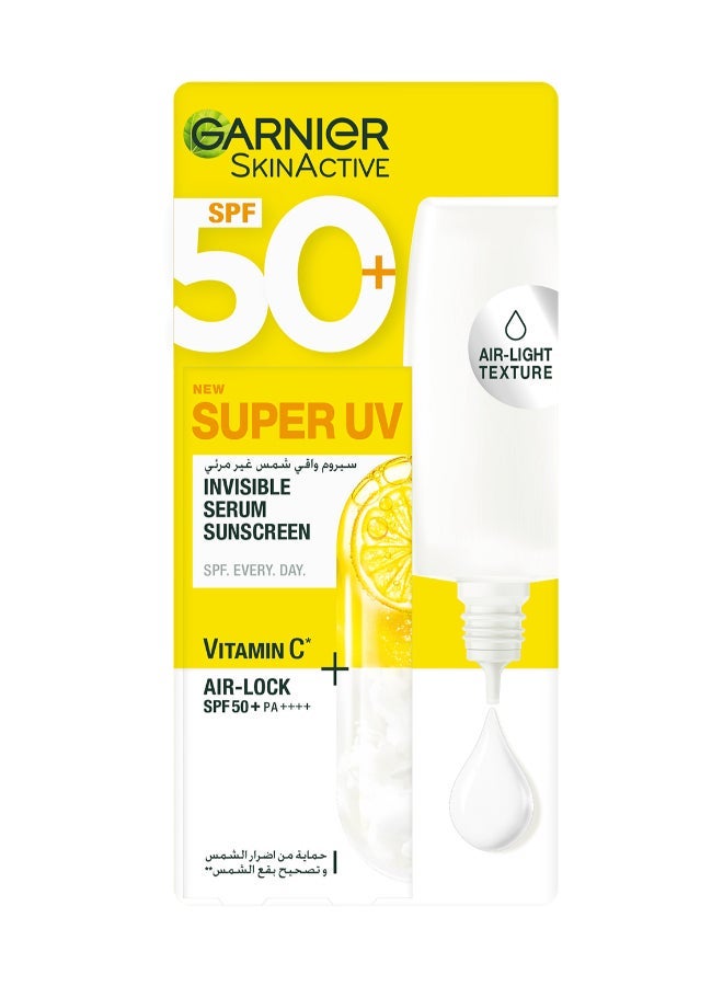 غارنييه Skin Active الجديد: سيروم واقي شمسي فائق الشفافية ضد الأشعة فوق البنفسجية - فيتامين C + تقنية AIR-LOCK - حماية SPF 50+ PA++++ - Image 1