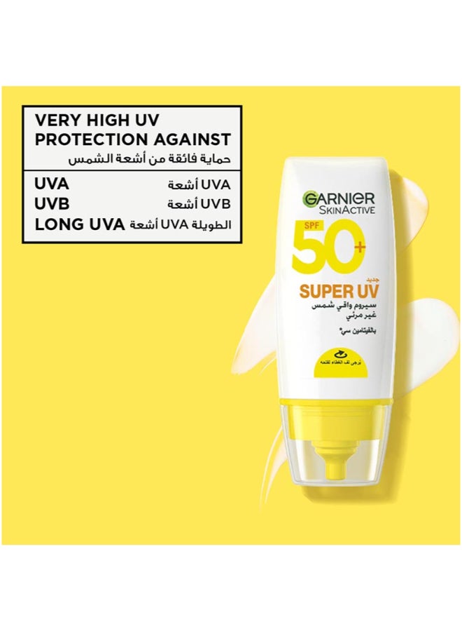 غارنييه Skin Active الجديد: سيروم واقي شمسي فائق الشفافية ضد الأشعة فوق البنفسجية - فيتامين C + تقنية AIR-LOCK - حماية SPF 50+ PA++++ - Image 2