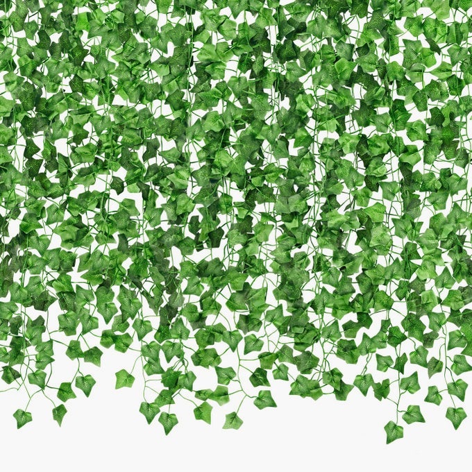 96 PACK 672FT ARTIFICIAL IVY GARLAND FAKE VINES UV RESISTANT GREENERY LEAVES FAKE PLANTS HANGING AESTHETIC VINES FOR HOME BEDROOM PARTY GARDEN WALL ROOM DECOR