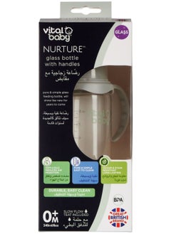 Nurture Glass Baby Feeding Bottle with Handles, 240ml, 0+ Months, Clear - pzsku/Z8E6F28543AD336030349Z/45/_/1694004106/fa5bf37b-32e9-4873-91dd-95508b0a9f04