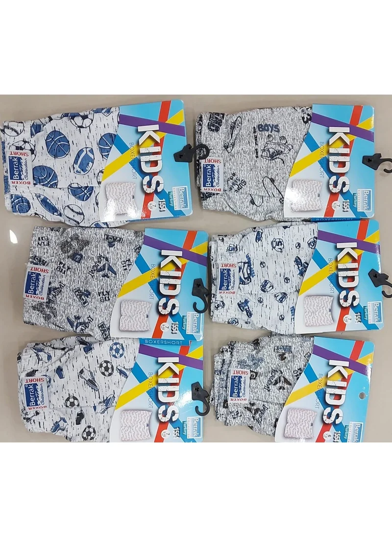 بيراك 1554 Boy Patterned Boxer Shorts 6 Pieces