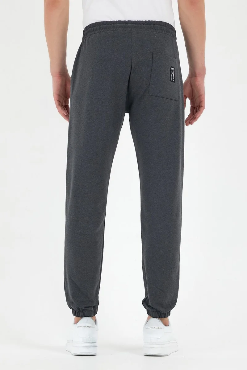 mmetalic Anthracite Men's Tracksuit Bottoms Labeled Back and Side Pockets Regular Fit Elastic Legs