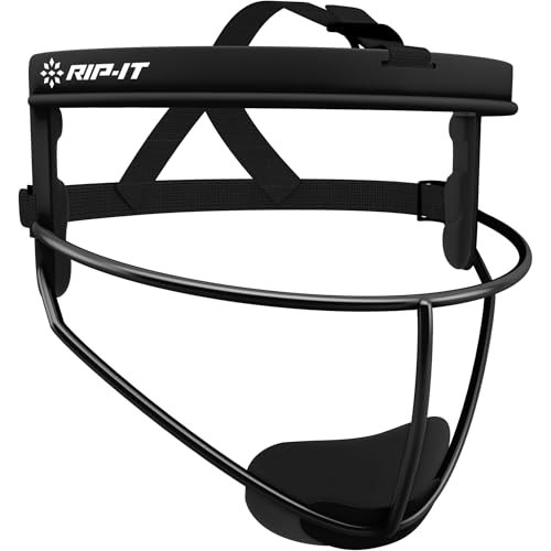 RIP-IT Original Defense Softball Face Mask | Lightweight Protective Softball Fielder's Mask | Adult | Black - Image 1