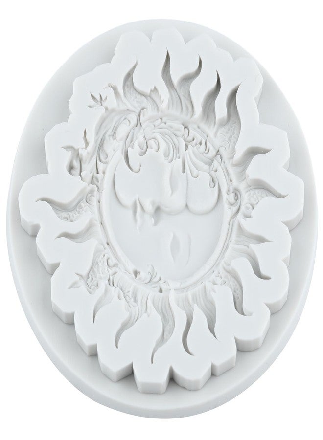 QDMOLDS قالب فوندان بارز على شكل إلهة الشمس من كيو دي مولدز، قوالب سيليكون رمضانية لعيد الفطر المبارك، قالب حلوى شوكولاتة على شكل وجه الشمس والقمر، قالب لتزيين الكب كيك بالشوكولاتة، قالب حلوى من طين البوليمر ومعجون الصمغ. - Image 5