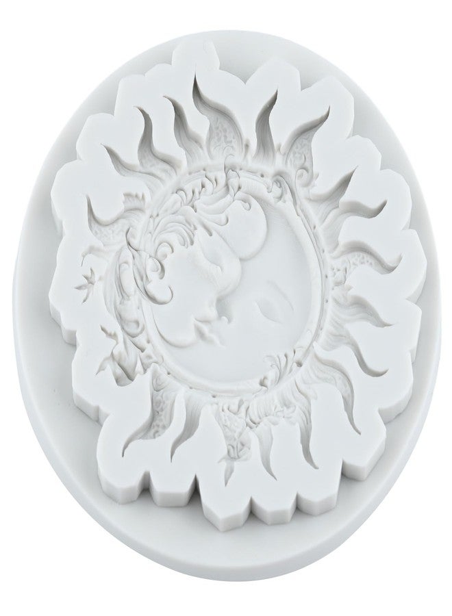 QDMOLDS قالب فوندان بارز على شكل إلهة الشمس من كيو دي مولدز، قوالب سيليكون رمضانية لعيد الفطر المبارك، قالب حلوى شوكولاتة على شكل وجه الشمس والقمر، قالب لتزيين الكب كيك بالشوكولاتة، قالب حلوى من طين البوليمر ومعجون الصمغ. - Image 4