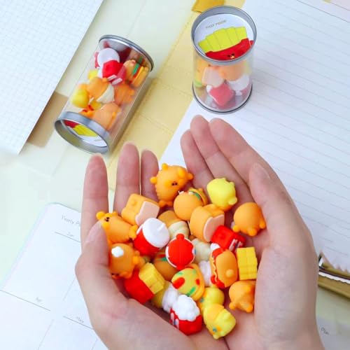 DEOXY 12 Pcs Food Mini Erasers for Kids,Stylish Eraser, Rubber Pencil Eraser, Return Gift, Stationary Set for Kids Boys & Girls (KK-7945) - Image 4