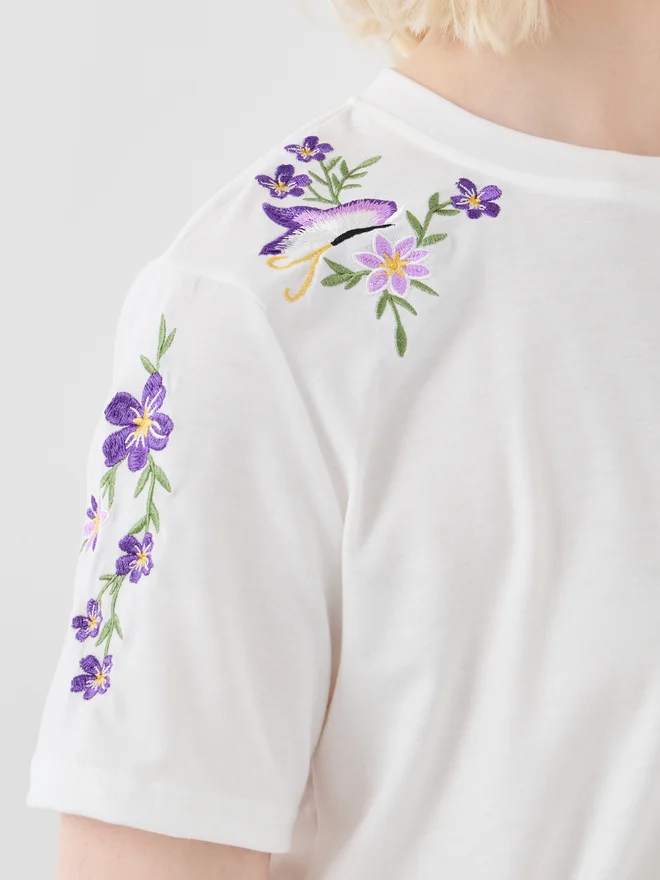 Take Two Take Two Embroidered Round Neck Short Sleeve T-Shirt