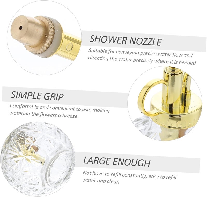 Garneck Small Glass Spray Bottle for Plants - Vintage Watering Can in Gold for Indoor Plants and Garden Watering - Elegant Flower Sprayer for Succulents and Hanging Plants - Image 3