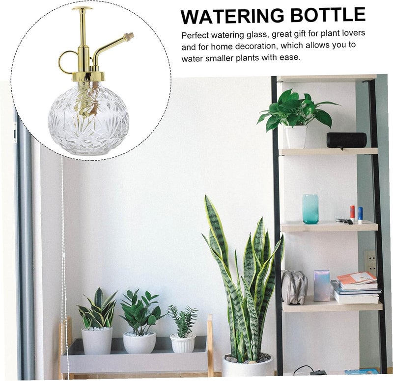 Garneck Small Glass Spray Bottle for Plants - Vintage Watering Can in Gold for Indoor Plants and Garden Watering - Elegant Flower Sprayer for Succulents and Hanging Plants - Image 5
