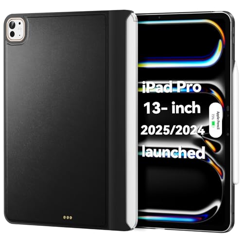 Matekxy Magic-Keyboard Compatible Case for iPad Pro 13 inch M4/M5 2024/2025, Cover for Smart MagicKeyboard Folio Slim Durability, with Durable Leather Surface, (Keyboard Not Included), Black - Image 1