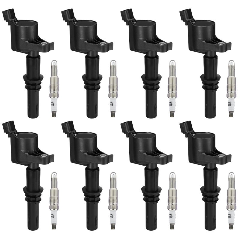 BDFHYK Ignition Coil Pack DG511 and Iridium Spark Plug SP515 SP546 Compatible with Ford F150 F250 20042008 Ford Mustang Expedition 2007 Lincoln Navigator Ford Coil Pack 54L Coil for FD508 Set of 8