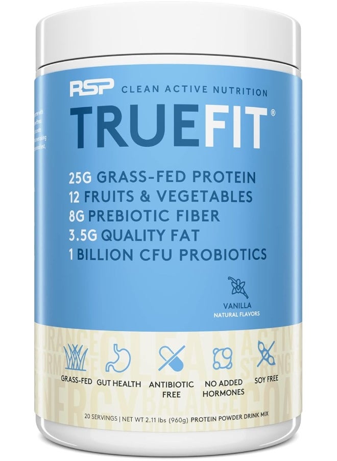 RSP Nutrition - Rsp Truefit - Grass Fed Lean Meal Replacement Protein Shake, All Natural Whey Protein Powder With Fiber & Probiotics, Non-Gmo, Gluten-Free & No Artificial Sweeteners, 2 Pounds (Vanilla) - Image 1