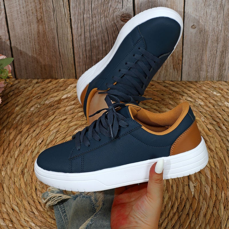 Korean-style trendy board shoes thick-soled comfortable casual sports shoes lace-up versatile flat shoes for lovers trendy shoes - Image 4