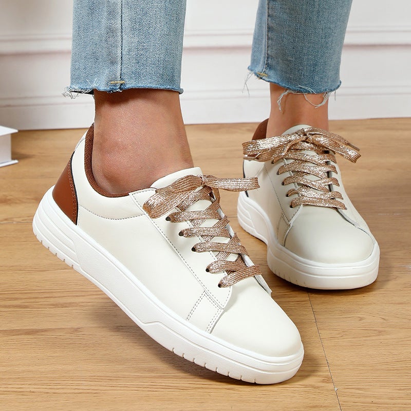 Korean-style trendy board shoes thick-soled comfortable casual sports shoes lace-up versatile flat shoes for lovers trendy shoes - Image 5