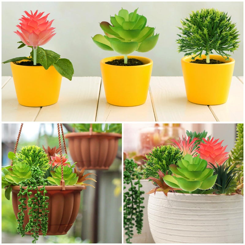 QUOZUO Succulents Plants Artificial, 14pcs Colorful Succulents Plant, Mini Fake Succulents for DIY Crafting Home Garden Office Party - Image 3