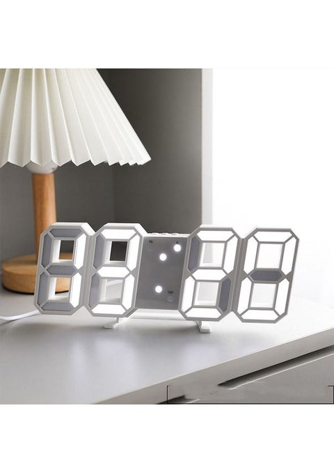 3D LED Digital Clock Glowing Night Mode Brightness Adjustable Electronic Table Clock 24/12 Hour Display Alarm Clock Wall Hanging