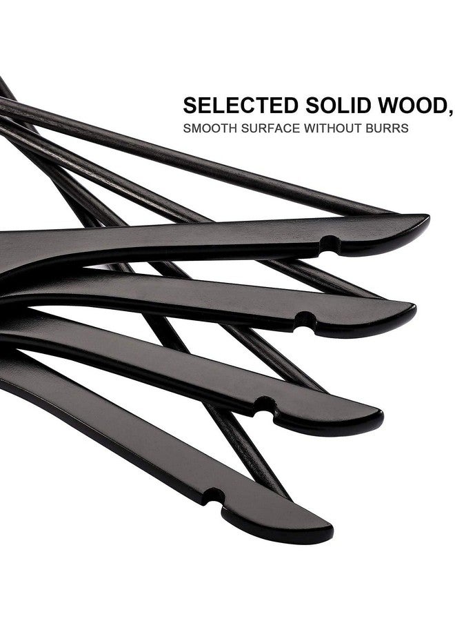 WHISKET WHISKET Solid Wood Hangers,Premium Wood Hangers with 360-Degree Rotatable Hook and Notches, Natural, Heavy Duty Wood Hangers for Coats, Suits, Jackets, Closet (Black) [ Pack of 12]  - Image 5