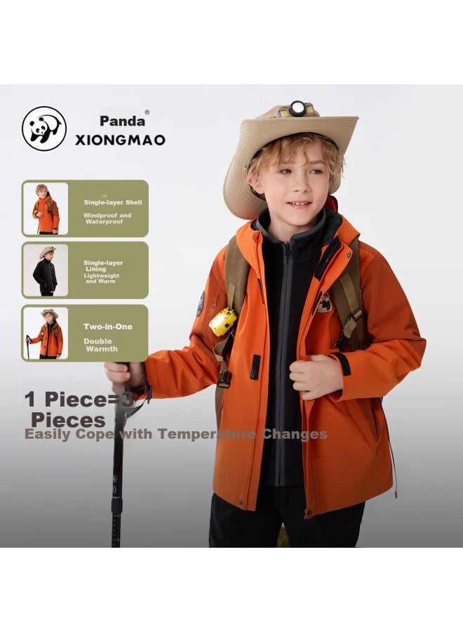 Panda Camel Series Kids 3-In-1 Windproof And Waterproof Outdoor Fleece Lined Warm Jacket R828,120 - Image 4