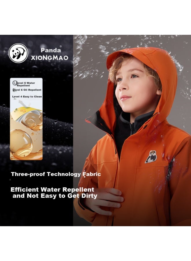 Panda Camel Series Kids 3-In-1 Windproof And Waterproof Outdoor Fleece Lined Warm Jacket R828,120 - Image 3