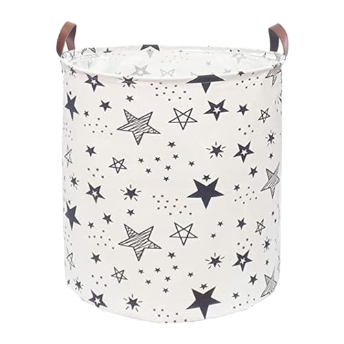 TeLUVHome Waterproof Laundry Hamper Collapsible Laundry Basket Leather Handle Laundry Bag Large Clothes Storage Toy Organization for Bathroom Bedroom Laundryroom College Dorms (Caisanjiao-001) - Image 1