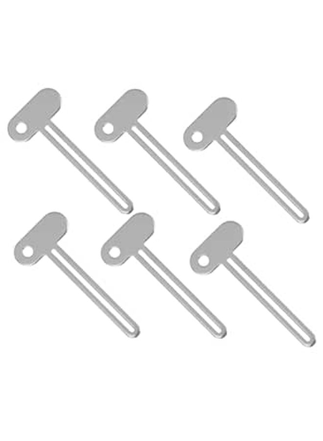 6 Pack Metal Toothpaste Squeezer Tube Roller Key Chain For Travel - Image 1