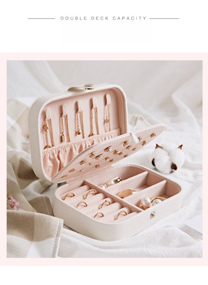 AuliceVerse Jewelry storage box, high-end and exquisite anti oxidation, portable and large capacity for travel, can store earrings, necklaces, jewelry, bracelets - Image 4