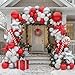 kozee Red Christmas Party Decorations with Balloon Garland Arch Kit Red White Silver Cane Candy Explosion Star Foil Balloons for Winter Xmas New Year eve Birthday Decorations - Image 2