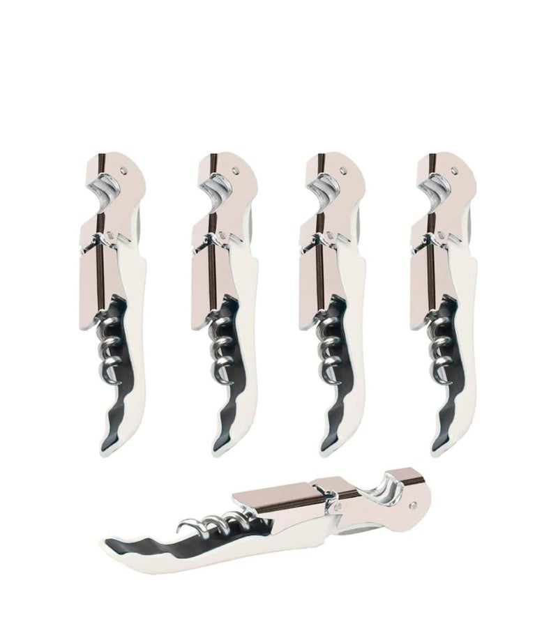 Set of 5 corkscrews, bottle openers, wine openers, waiter's corkscrew and foil cutter for wine openers, made of stainless steel for sommeliers, waiters and bartender