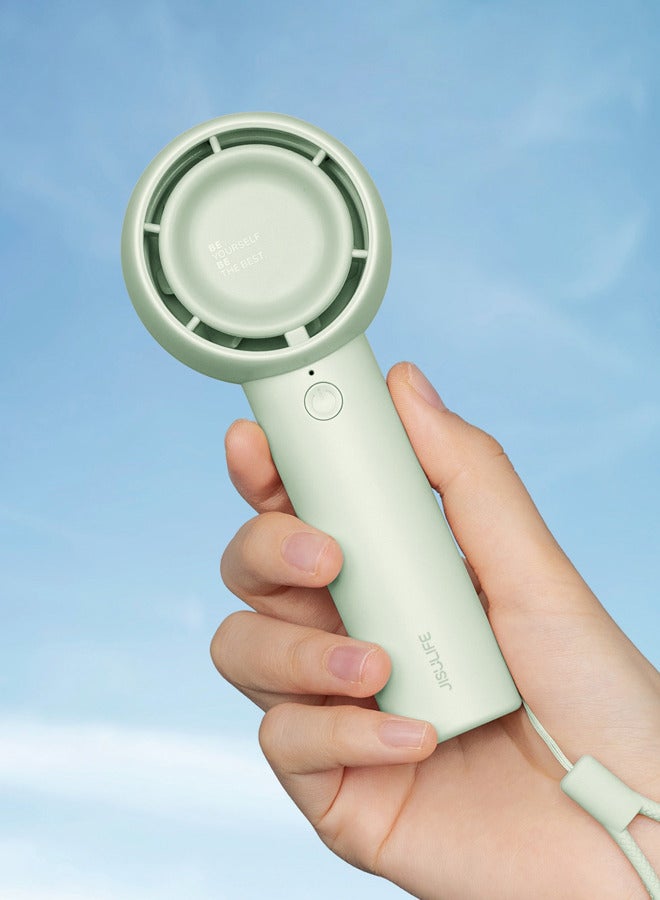 JISULIFE مروحة محمولة باليد، مروحة صغيرة بدون شفرات، مروحة شخصية صغيرة باليد بسعة 4500mAh، 18 ساعة كحد أقصى لوقت التبريد، مروحة قابلة لإعادة الشحن عبر USB للسفر/المكياج/الرموش/في الهواء الطلق - أخضر - Image 1