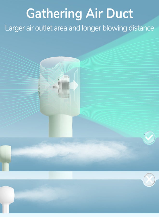 JISULIFE مروحة محمولة باليد، مروحة صغيرة بدون شفرات، مروحة شخصية صغيرة باليد بسعة 4500mAh، 18 ساعة كحد أقصى لوقت التبريد، مروحة قابلة لإعادة الشحن عبر USB للسفر/المكياج/الرموش/في الهواء الطلق - أخضر - Image 5