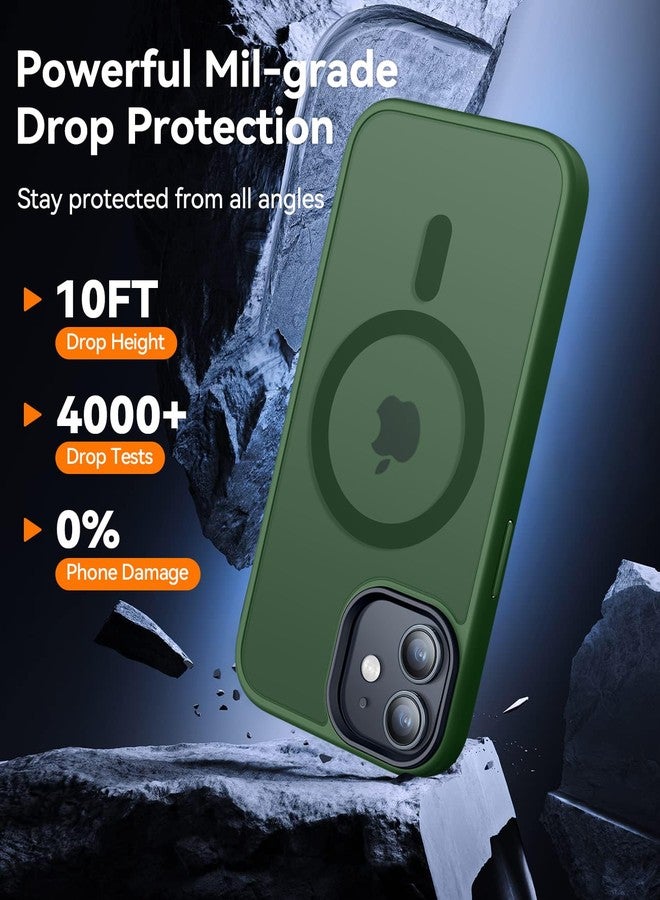 CANSHN Magnetic Matte Case for iPhone 11 [Silky Soft Touch] Translucent Shockproof Protective Case for iPhone 11 6.1 inch - Dark Green - Image 4
