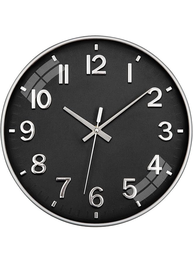 The Bros Wall Clock Silent Non-ticking Stereoscopic Numbers, Modern Round Clock Decorative for Living Room Bedroom Kitchen Office School, Battery Operated - Image 1