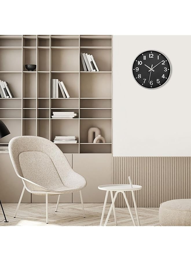 The Bros Wall Clock Silent Non-ticking Stereoscopic Numbers, Modern Round Clock Decorative for Living Room Bedroom Kitchen Office School, Battery Operated - Image 3