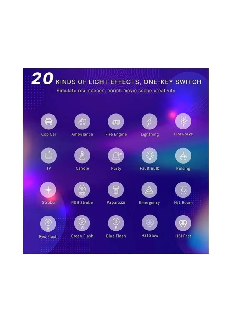 Generic W140 RGB Video Light, Portable LED Camera Light Panel 0-360 Full Color, CRI95+ 2500K-9000K Dimmable 20 Lighting Effects, 3100mAH Rechargeable LED Lighting for Photography, Video Conference, TikTok  - Image 2