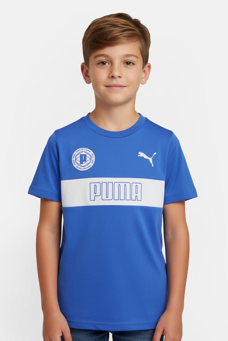 PUMA Kids Boy Short Sleeve Training Jersey, Royal Blue - Image 1