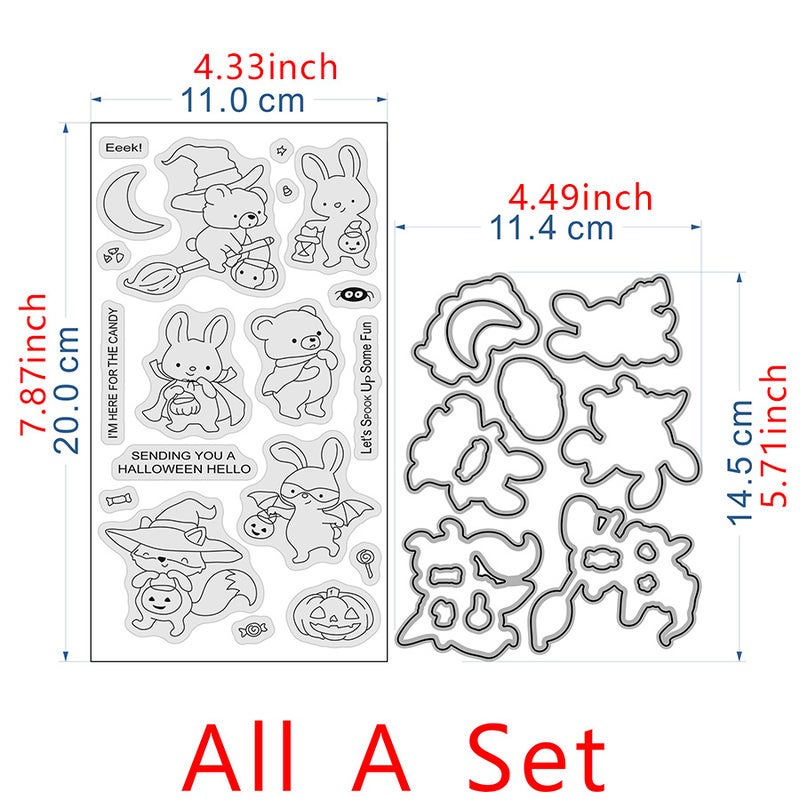 5763 Halloween Small Animal Series Silicone Transparent Stamp DIY Journal PVC Stamp 2023 New Cross-border Style LG23-5763 