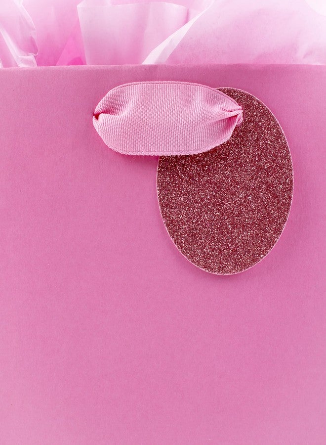 Hallmark 9" Medium Gift Bag with Tissue Paper (Pink Glitter Stripes) for Valentines Day, Birthdays, Baby Showers, Bridal Showers or Any Occasion - Image 5
