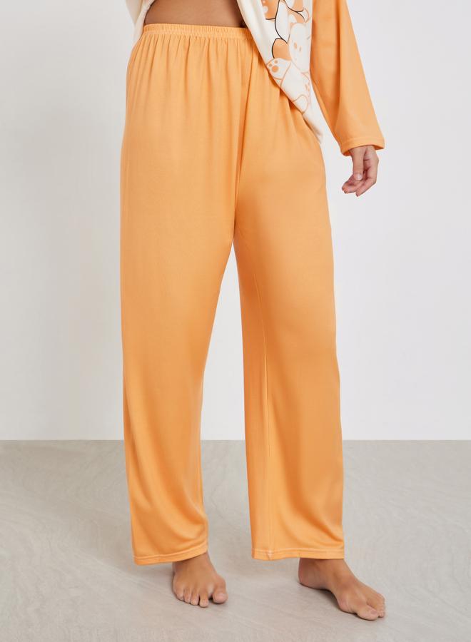 Styli Bear Graphic Print Long Sleeve T-Shirt and Pyjama Set - Image 4