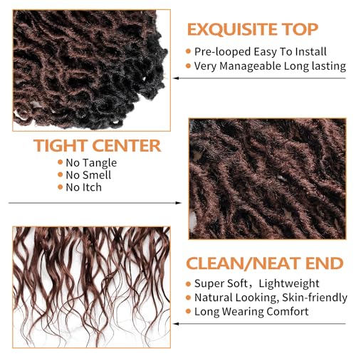 SuyiIRL Faux Locs Crochet Hair For Women Soft Locs 18 Inch Goddess Crochet Hair Curly Ends Dreadlocks Boho Style Synthetic Braiding Hair Extensions - Image 3