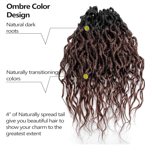 SuyiIRL Faux Locs Crochet Hair For Women Soft Locs 18 Inch Goddess Crochet Hair Curly Ends Dreadlocks Boho Style Synthetic Braiding Hair Extensions - Image 5